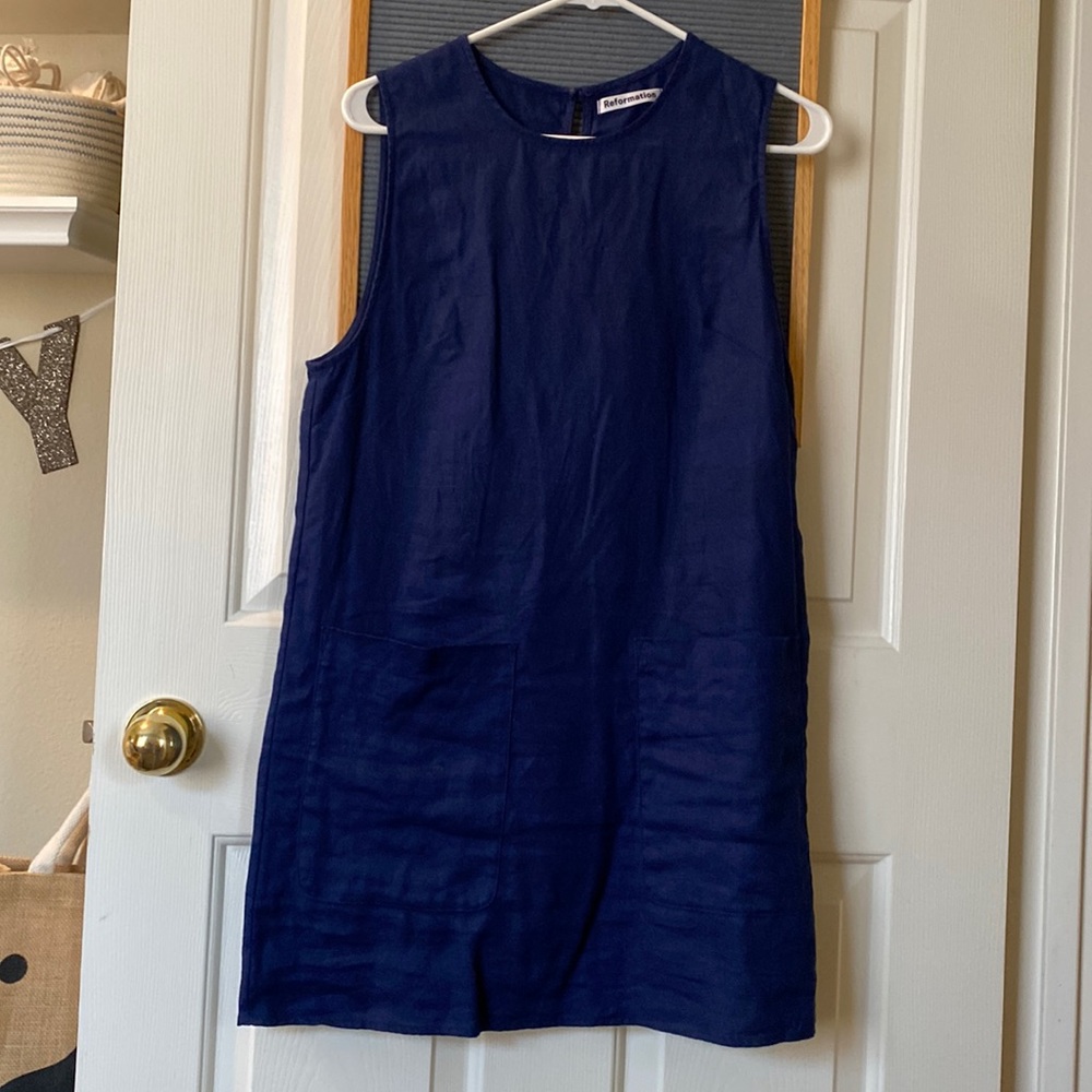 Reformation Navy Blue Max Dress